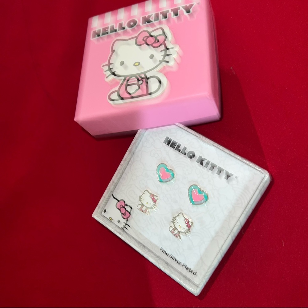 Hello Kitty Fine Silver Plated Set Nwt Nib - image 3